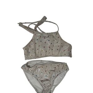CHERYL KIDS Metallic Hearts Two-Piece Bikini Set - size 6